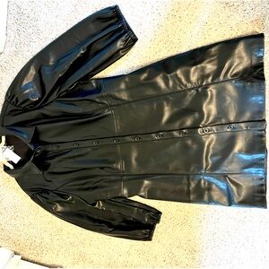 BNWT GAP faux 🏍️ leather mini dress 🖤 w puff sleeve detail/XL